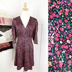 Hutch Floral Mini Dress - Black and Pink